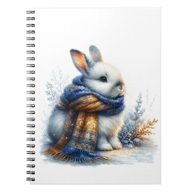 Mysiga Winter Bunny Rabbit Anteckningsbok (Framsidan)