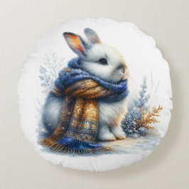 Mysiga Winter Bunny Rabbit Rund Kudde