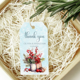 Mysiga Winter Rowan-berry bouquet Bröllop Presentetikett