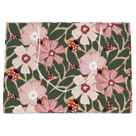 Mysiga Woodland Ladybugs & Wildblomme Earthy Färg