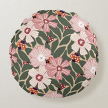 Mysiga Woodland Ladybugs & Wildblomme Earthy Färg