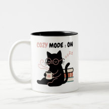 mysigmode på mysig svart katt kaffe böcker t-shirt