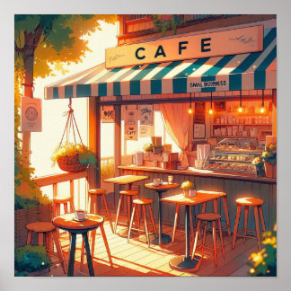 Mysigt Anime Cafe Art Poster