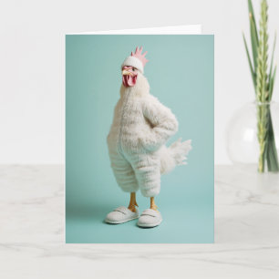 Mysigt Antropomorf Chicken Hårig Kostym Tofflor Inbjudan