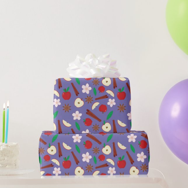 Mysigt äpple och fenkanel Sömlös Thanksgiving Presentpapper (Festgåvor)