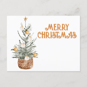Mysigt årgång jul träd helg vykort