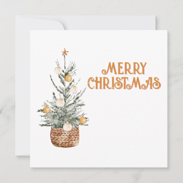 Mysigt årgång jul träd julkort (Framsida)
