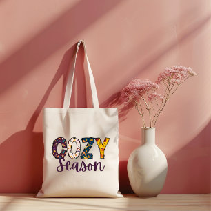 Mysigt årstidsdoodle brev tobag tygkasse