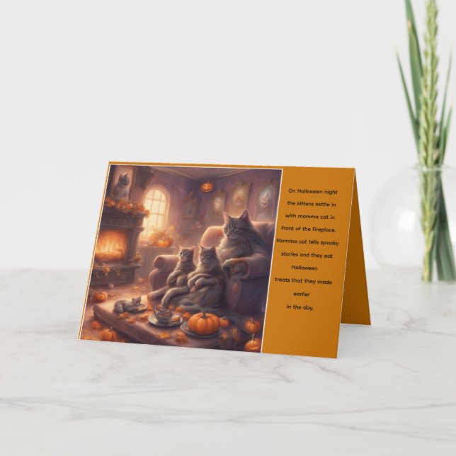 Mysigt artikelkort för katter Halloween Kort (Framsida)