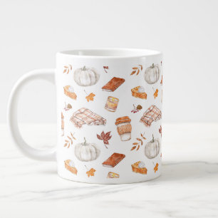 Mysigt Autumn Essentials Watercolor Mönster Jumbo Mugg