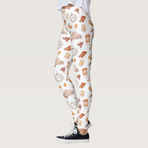 Mysigt Autumn Essentials Watercolor Mönster Leggings