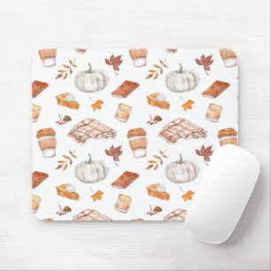 Mysigt Autumn Essentials Watercolor Mönster Musmatta