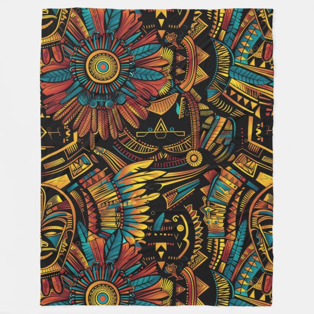 Mysigt "Aztec Dream" Mönster Fleece Blanket (Framsidan)