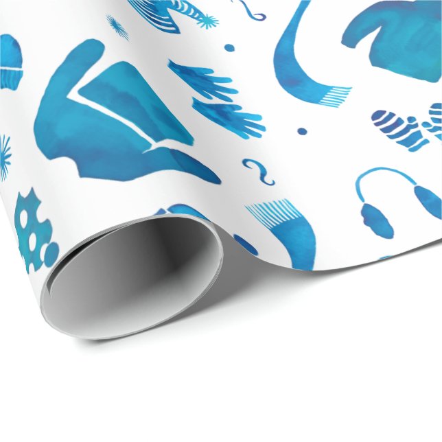 Mysigt Bära för vinter, vattenfärg Presentpapper (Rullad Hörn)