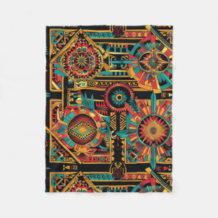 Mysigt blå "Aztec Dream" Innehåll Fleece Blanket