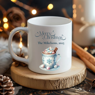 Mysigt blå jultomte kaffemugg