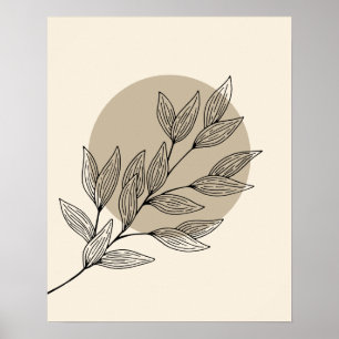 Mysigt Black Löv och Circle i Boho Stil Poster