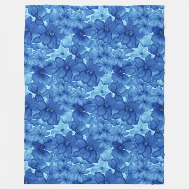 Mysigt Blommigt för vattenfärgsfärgning och Stil Fleecefilt (Framsidan)