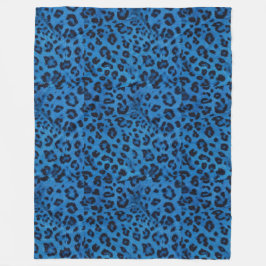 Mysigt Blue & Black Leopard Sherpa Blanket Fleecefilt