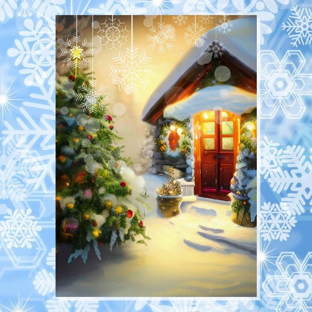 Mysigt bomull jul Snö   Namnteckning Helgkort (Skapare uppladdad)