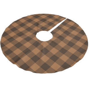 Mysigt Brown Play Buffalo Print Mönster Julgransmatta Borstad Polyester
