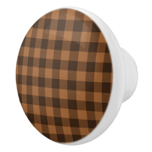 Mysigt Brown Play Buffalo Print Mönster Knopp