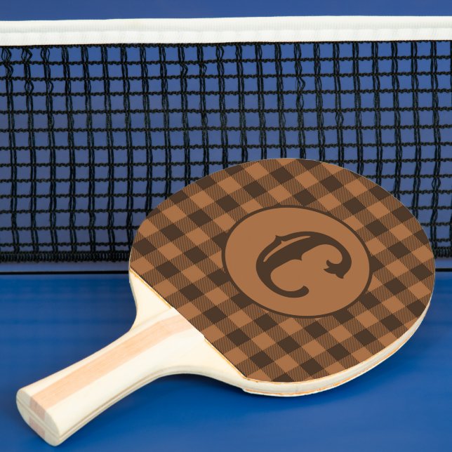 Mysigt Brown Play Buffalo Print Mönster Pingisracket (Insitu)