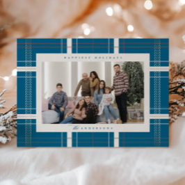 Mysigt Cabin-skog Turquise Blue Julkort