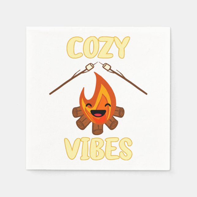 Mysigt Campfire Vibes Rosting Marshmallow for Smor Pappersservett (Framsidan)