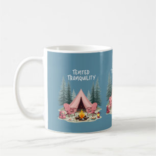 Mysigt Camping Aesthetic Glamping Tält & Campfire Kaffemugg
