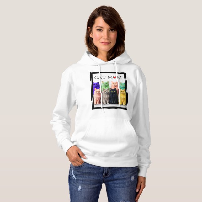 Mysigt cat Stil Hoodie T Shirt (Hel framsida)