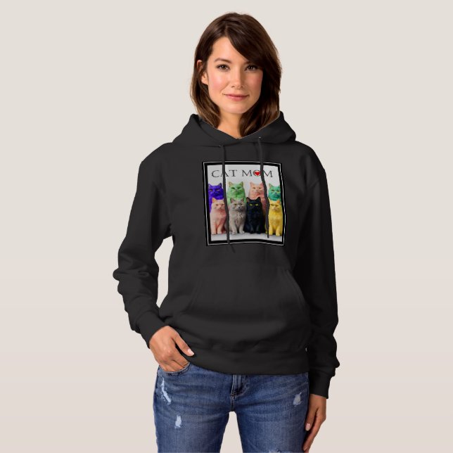 Mysigt cat Stil Hoodie T Shirt (Hel framsida)