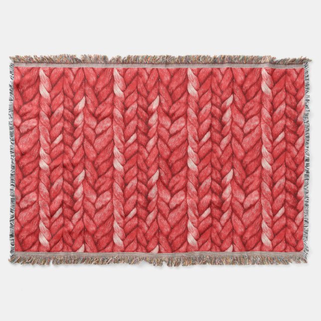 Mysigt Chic Red Sweater Filt (Framsidan)