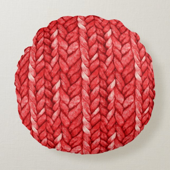 Mysigt Chic Red Sweater Rund Kudde (Framsidan)