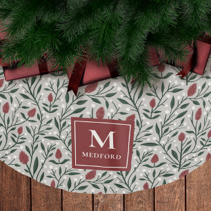 Mysigt Classic Blommigt, Mönster Monogram, jul Julgransmatta Borstad Polyester