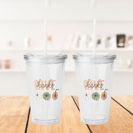 Mysigt Colorful Pastel Ge Tack och Pumpkin Take Away Mugg