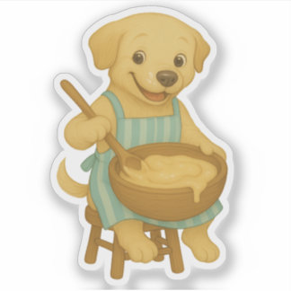 Mysigt Cooking Hund Clipart - Lycklig Labrador Klistermärken