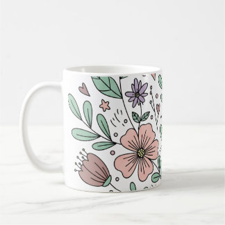 Mysigt Cottagecore Blommigt Mugg Gift