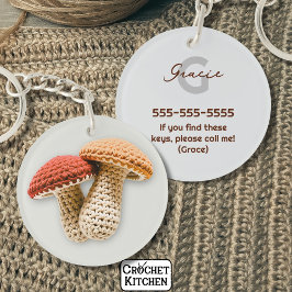 Mysigt Cottagecore Crochet Mushroom Monogram Namn