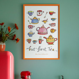 Mysigt Cottagecore Tea Quote Hand-Illustrated Boho Poster