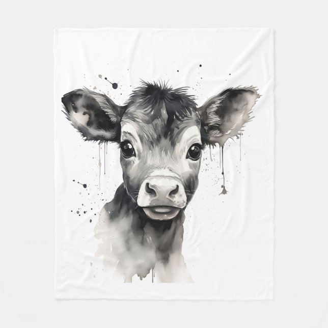 "Mysigt Cow" Fleece Blanket - Snuggar upp i Stil! (Framsidan)