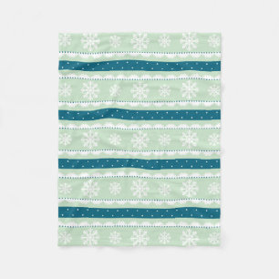 Mysigt Cream Mint White Snöflingor jul Mönster Fleecefilt