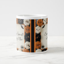Mysigt Crochet Pumpkin Halloween Coffee Mugg