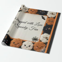 Mysigt Crochet Pumpkin Halloween Wrapping Papper Presentpapper