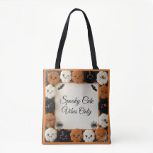 Mysigt Crochet Pumpkin Patch Halloween Tote Bag