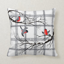 Mysigt dekorativ kudde för sommarhusvinterfåglar