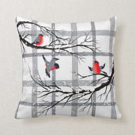 Mysigt dekorativ kudde för sommarhusvinterfåglar