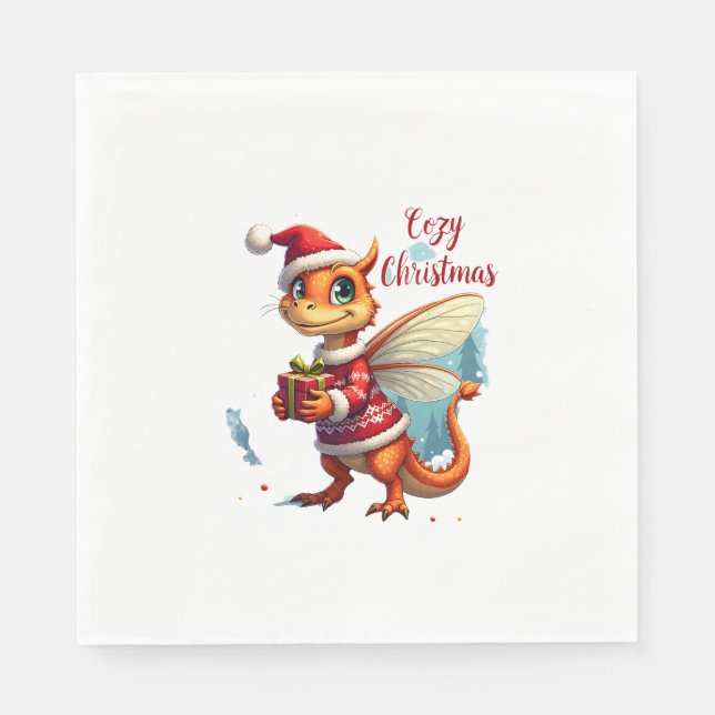 Mysigt Dragonfly-jul Pappersservett (Framsidan)