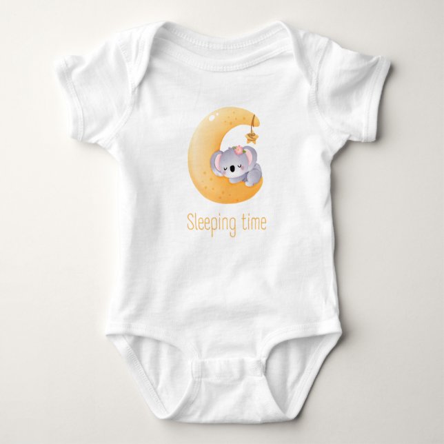 Mysigt Dreams Await - Baby Bedtime Kostym T Shirt (Framsida)