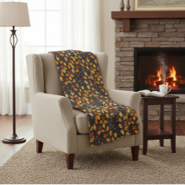 Mysigt Fall Fleece Blanket med Höst löv